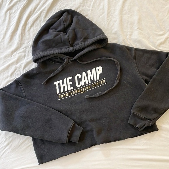 The Camp Transformation Center black cropped hoodie - Picture 1 of 2